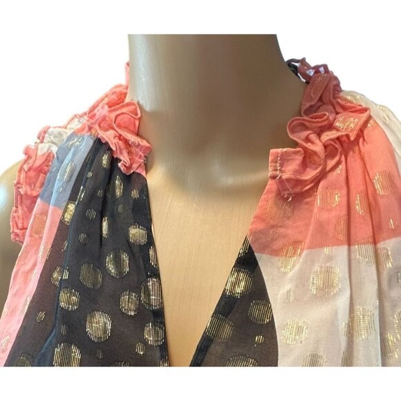 Maeve Fantasia Metallic Clip Dot Blouse Size 0 - Picture 5 of 11